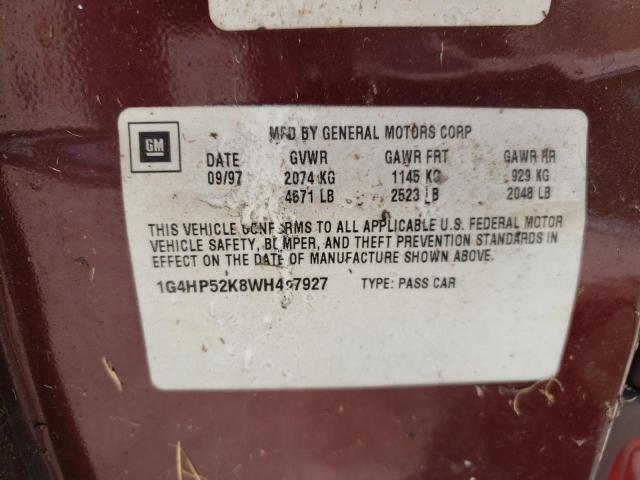 Photo 10 from auction – 1998 BUICK LESABRE CU with VIN 1G4HP52K8WH427927