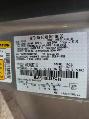 Photo 10 from auction – 2020 FORD FUSION SE with VIN 3FA6P0HD8LR135718