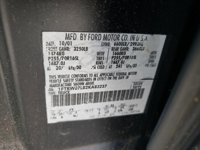 Photo 10 from auction – 2002 FORD F-150 with VIN 1FTRW07L82KA83237