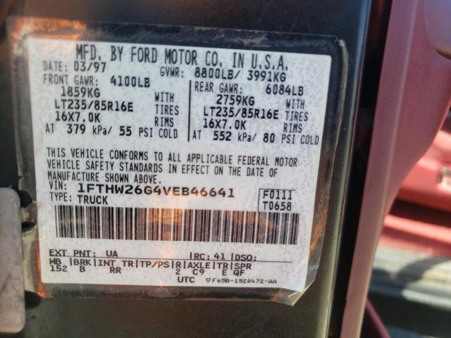 Photo 10 from auction – 1997 FORD F250 with VIN 1FTHW26G4VEB46641