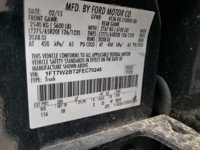Photo 10 from auction – 2015 FORD F250 SUPER with VIN 1FT7W2BT2FEC70245
