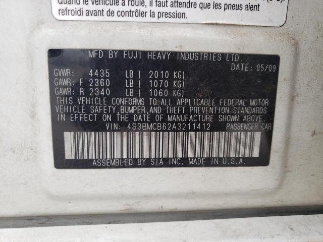 Photo 10 from auction – 2010 SUBARU LEGACY 2.5 with VIN 4S3BMCB62A3211412