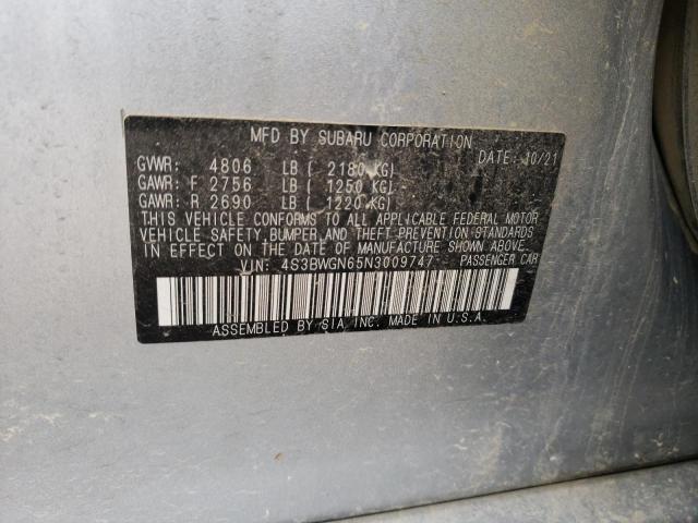 Photo 10 from auction – 2022 SUBARU LEGACY LIM with VIN 4S3BWGN65N3009747