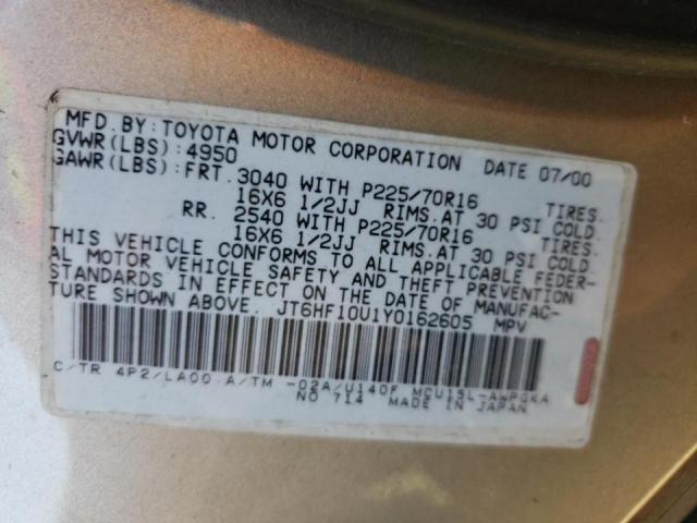 Photo 10 from auction – 2000 LEXUS RX 300 with VIN JT6HF10U1Y0162605