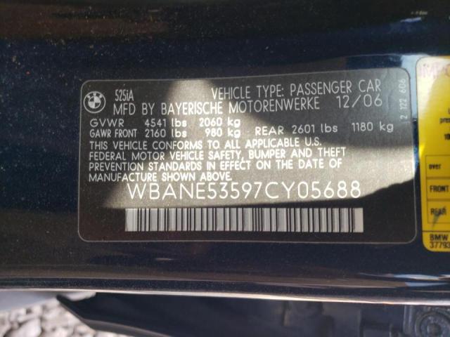 Photo 10 from auction – 2007 BMW 525 I with VIN WBANE53597CY05688