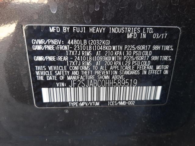 Photo 10 from auction – 2017 SUBARU FORESTER 2 with VIN JF2SJABC0HH589519