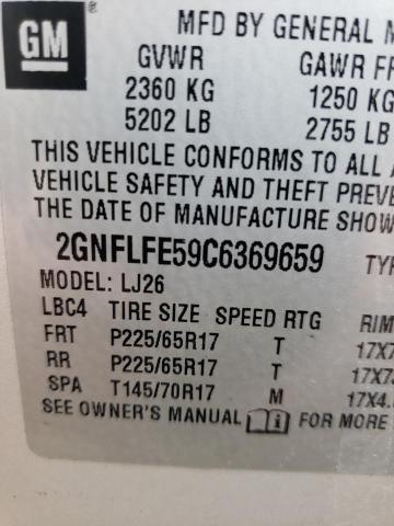 Photo 10 from auction – 2012 CHEVROLET EQUINOX LT with VIN 2GNFLFE59C6369659