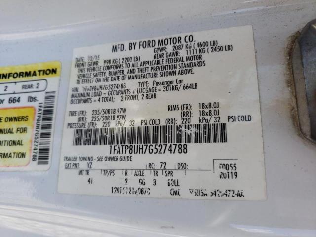 Photo 10 from auction – 2016 FORD MUSTANG with VIN 1FATP8UH7G5274788