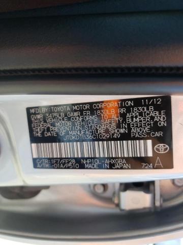 Photo 10 from auction – 2012 TOYOTA PRIUS C with VIN JTDKDTB36C1029149