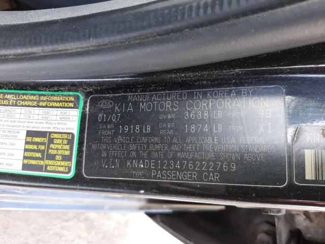 Photo 10 from auction – 2007 KIA RIO BASE with VIN KNADE123476222769