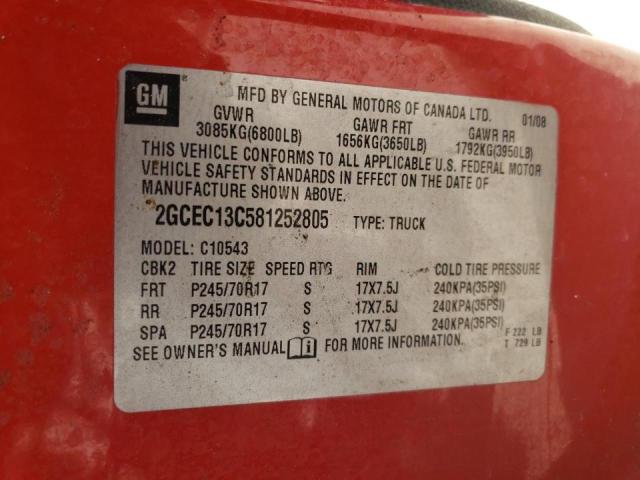 Photo 10 from auction – 2008 CHEVROLET SILVERADO with VIN 2GCEC13C581252805