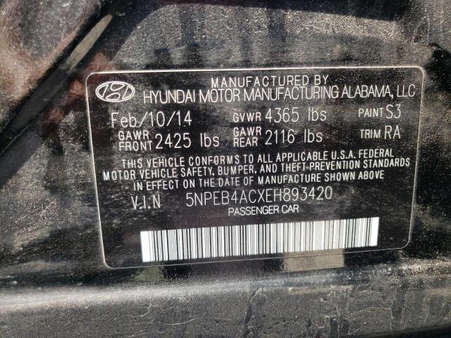Photo 10 from auction – 2014 HYUNDAI SONATA GLS with VIN 5NPEB4ACXEH893420