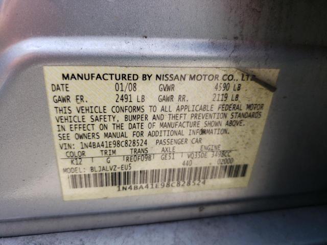 Photo 10 from auction – 2008 NISSAN MAXIMA SE with VIN 1N4BA41E98C828524
