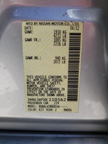 Photo 10 from auction – 2013 NISSAN ALTIMA 2.5 with VIN 1N4AL3AP5DC110562