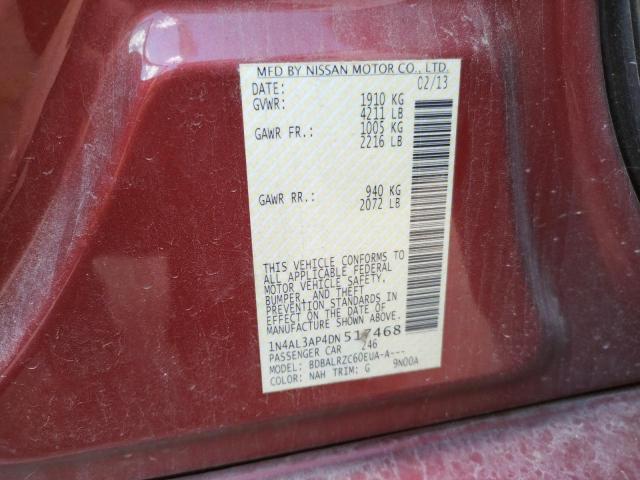 Photo 10 from auction – 2013 NISSAN ALTIMA 2.5 with VIN 1N4AL3AP4DN517468