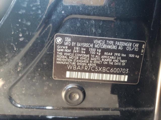 Photo 10 from auction – 2011 BMW 535 I with VIN WBAFR7C5XBC600703
