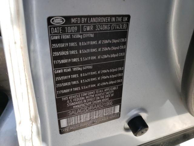 Photo 10 from auction – 2010 LAND ROVER LR4 with VIN SALAC2D45AA521966