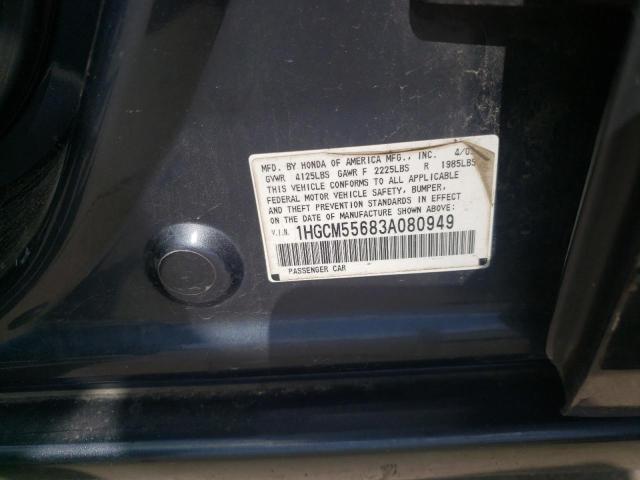 Photo 10 from auction – 2003 HONDA ACCORD EX with VIN 1HGCM55683A080949