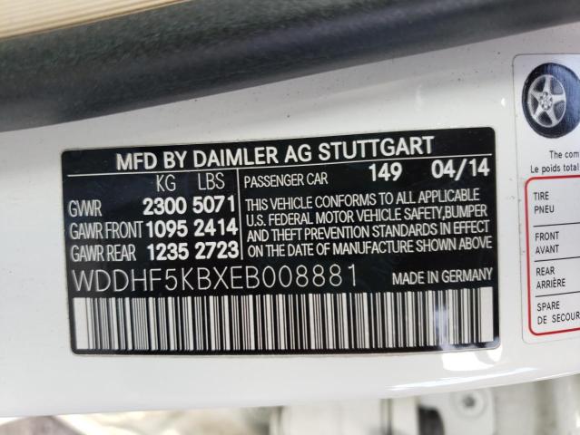 Photo 10 from auction – 2014 MERCEDES-BENZ E 350 with VIN WDDHF5KBXEB008881