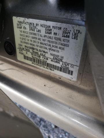 Photo 10 from auction – 2005 NISSAN SENTRA with VIN 3N1CB51D75L517864