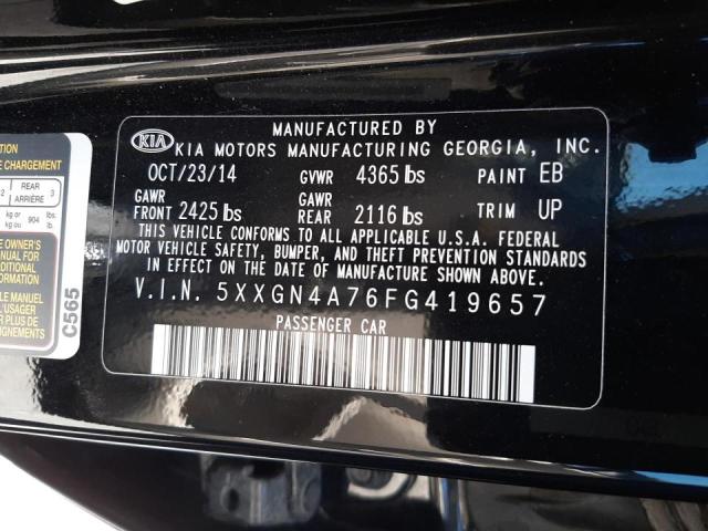 Photo 10 from auction – 2015 KIA OPTIMA EX with VIN 5XXGN4A76FG419657