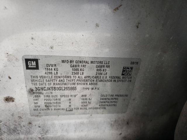 Photo 10 from auction – 2016 CHEVROLET TRAX LS with VIN 3GNCJKSB0GL265865
