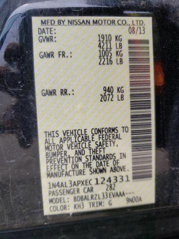 Photo 10 from auction – 2014 NISSAN ALTIMA 2.5 with VIN 1N4AL3APXEC124331
