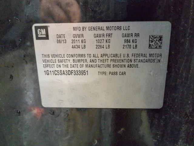Photo 10 from auction – 2013 CHEVROLET MALIBU 1LT with VIN 1G11C5SA3DF333951