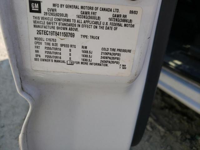 Photo 10 from auction – 2004 GMC SIERRA1500 with VIN 2GTEC19T841150769