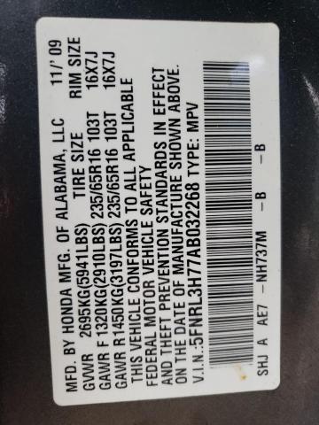 Photo 10 from auction – 2010 HONDA ODYSSEY EX with VIN 5FNRL3H77AB032268