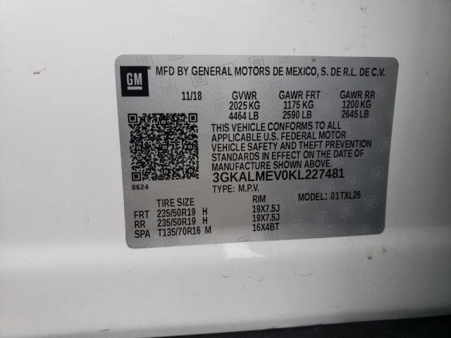 Photo 10 from auction – 2019 GMC TERRAIN SL with VIN 3GKALMEV0KL227481