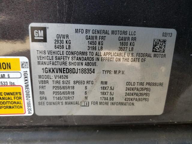 Photo 10 from auction – 2013 GMC ACADIA SLE with VIN 1GKKVNED8DJ188354