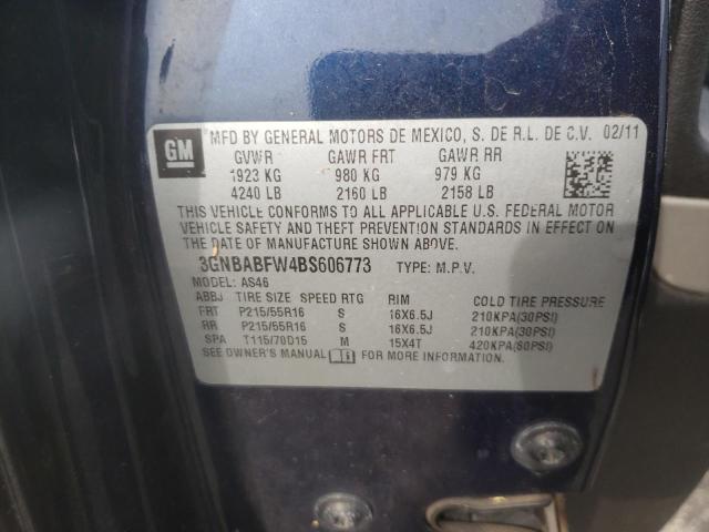 Photo 10 from auction – 2011 CHEVROLET HHR LT with VIN 3GNBABFW4BS606773
