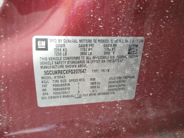 Photo 10 from auction – 2015 CHEVROLET SILVERADO with VIN 3GCUKRECXFG207647