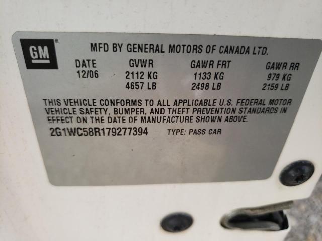 Photo 10 from auction – 2007 CHEVROLET IMPALA LT with VIN 2G1WC58R179277394