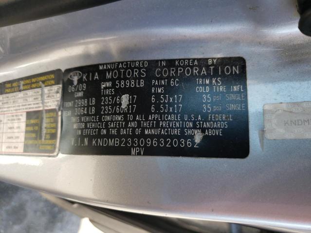 Photo 10 from auction – 2009 KIA SEDONA with VIN KNDMB233096320362