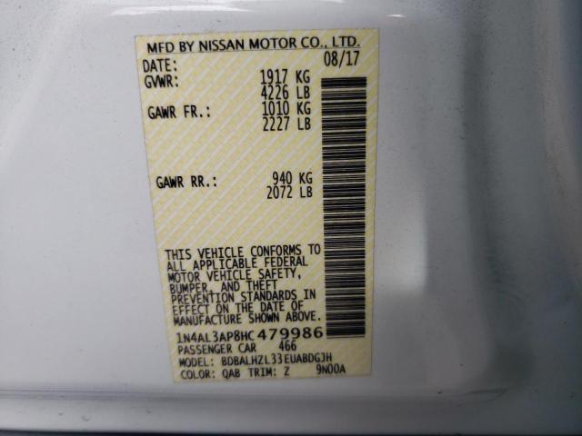 Photo 10 from auction – 2017 NISSAN ALTIMA 2.5 with VIN 1N4AL3AP8HC479986