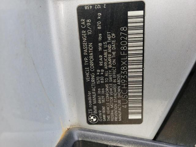 Photo 10 from auction – 1999 BMW Z3 2.3 with VIN 4USCH9338XLF80278