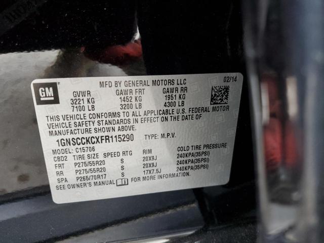 Photo 10 from auction – 2015 CHEVROLET TAHOE C150 with VIN 1GNSCCKCXFR115290