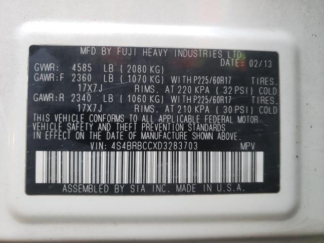 Photo 10 from auction – 2013 SUBARU OUTBACK 2. with VIN 4S4BRBCCXD3283703
