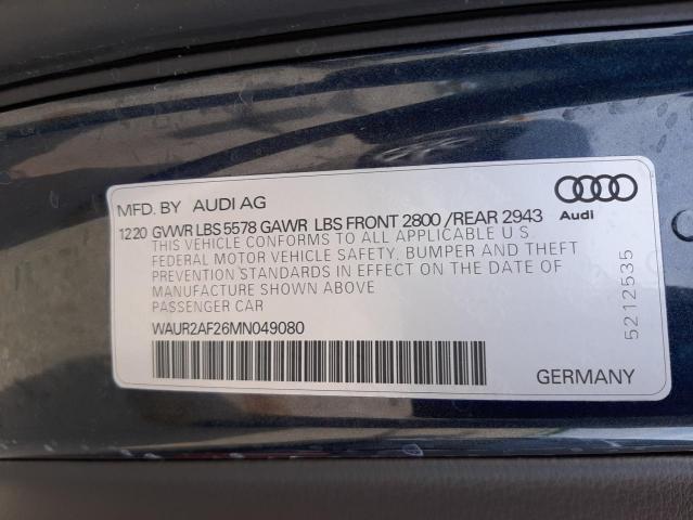 Photo 10 from auction – 2021 AUDI A7 PREMIUM with VIN WAUR2AF26MN049080