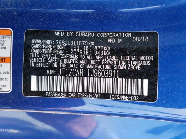 Photo 10 from auction – 2018 SUBARU BRZ 2.0 PR with VIN JF1ZCAB11J9603911