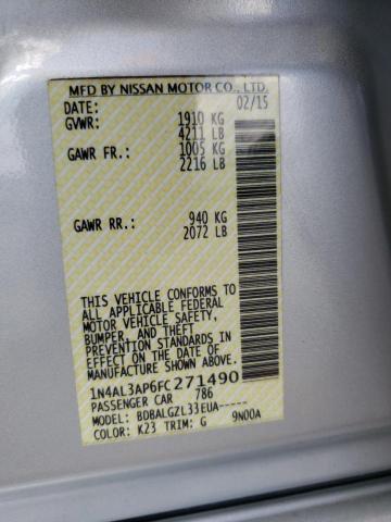 Photo 10 from auction – 2015 NISSAN ALTIMA 2.5 with VIN 1N4AL3AP6FC271490
