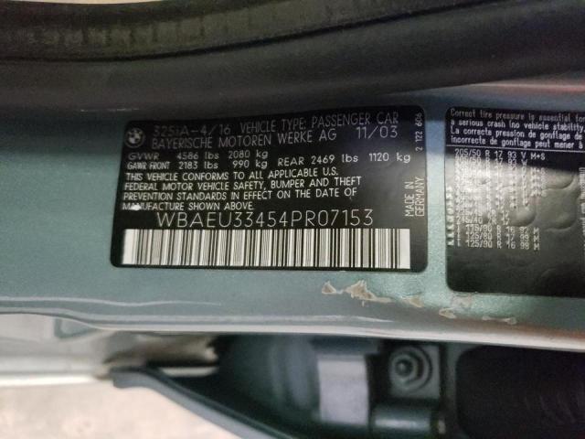Photo 10 from auction – 2004 BMW 325 XI with VIN WBAEU33454PR07153