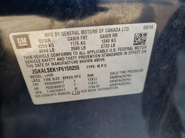 Photo 10 from auction – 2015 GMC TERRAIN SL with VIN 2GKALSEK1F6158255