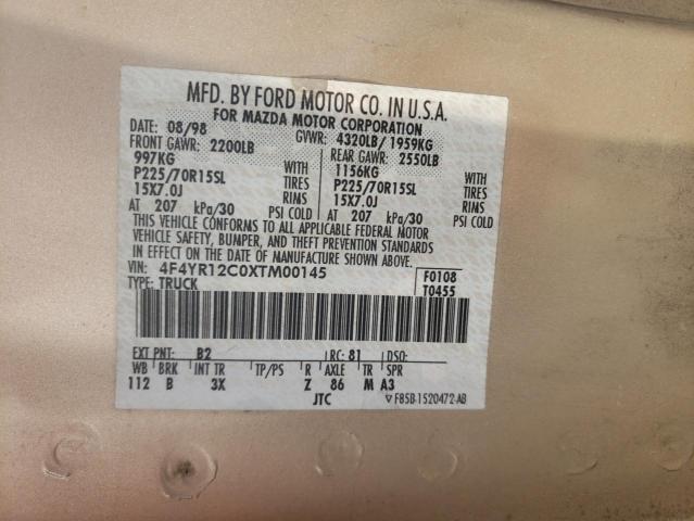 Photo 10 from auction – 1999 MAZDA B2500 with VIN 4F4YR12C0XTM00145