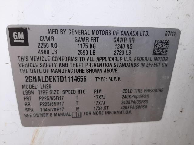 Photo 10 from auction – 2013 CHEVROLET EQUINOX LS with VIN 2GNALDEK7D1114656