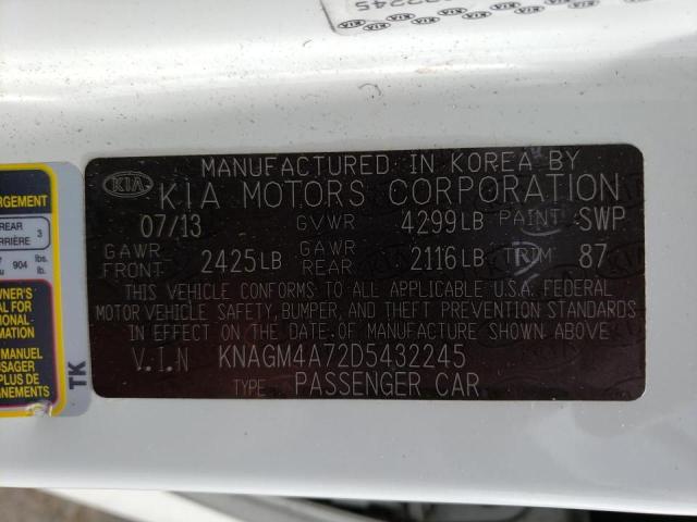 Photo 10 from auction – 2013 KIA OPTIMA LX with VIN KNAGM4A72D5432245