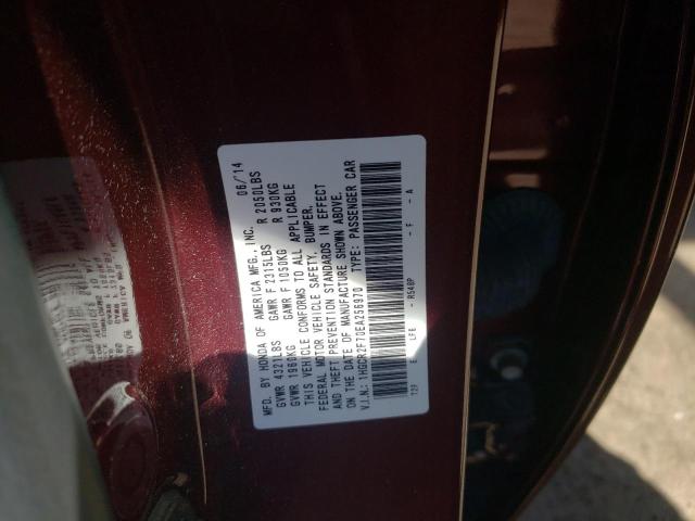 Photo 10 from auction – 2014 HONDA ACCORD EX with VIN 1HGCR2F70EA256970