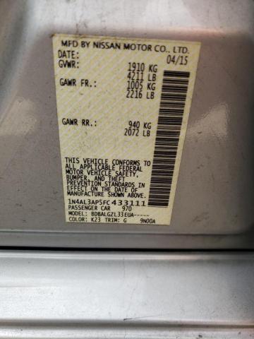 Photo 10 from auction – 2015 NISSAN ALTIMA 2.5 with VIN 1N4AL3AP5FC433111